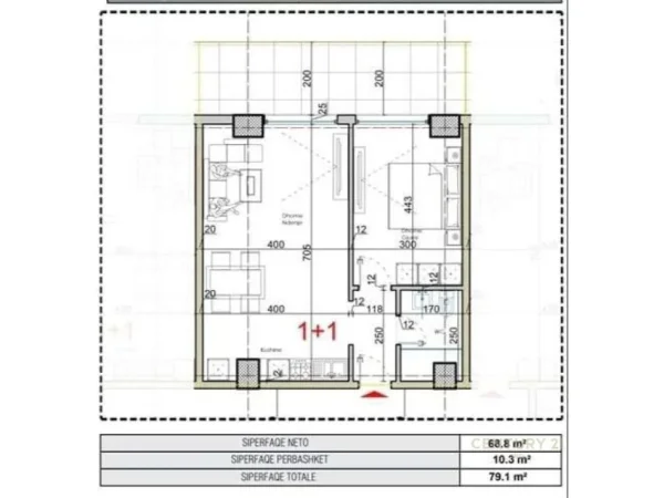 Lezhe Shengjin, shitet apartament 1+1+Ballkon Kati 8, 79 m² 107.000 € 