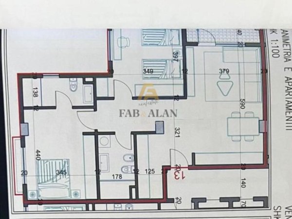 Tirane, shitet apartament 2+1+2 Kati 3, 107 m² 80.200 € (Kamez)