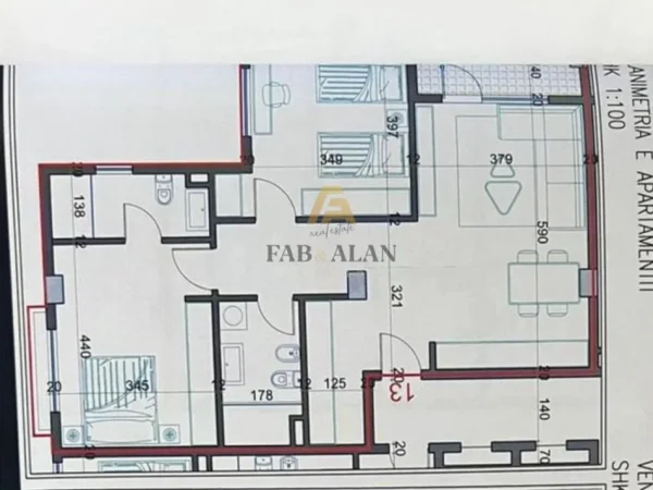 Tirane, shitet apartament 2+1+2 Kati 3, 107 m² 80.200 € (Kamez)