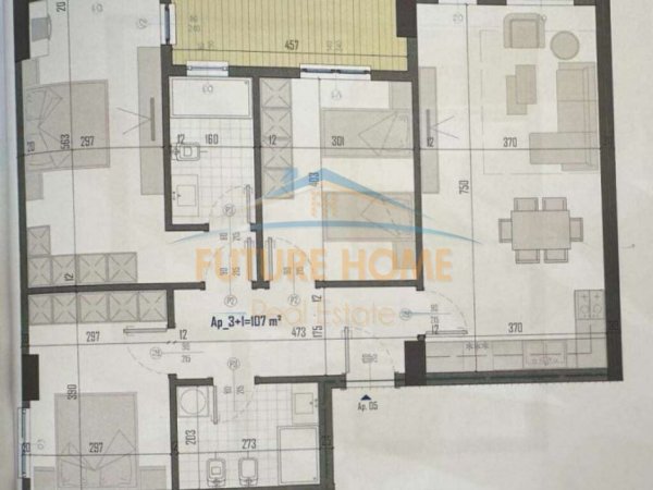 Tirane, shitet apartament 3+1+Ballkon Kati 2, 124 m² 104.300 € (KAMEZ)