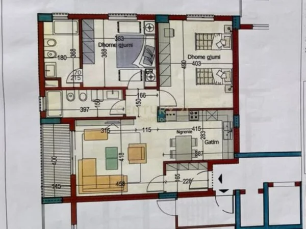 Tirane, shes apartament 2+1+Aneks+Ballkon Kati 1, 112 m² 189.500 € (GREEN CITY)