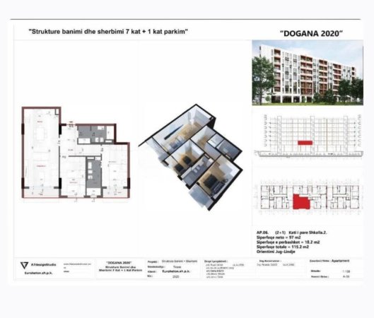 Tirane, jepet me qera apartament 2+1+Ballkon Kati 2, 115 m² 500 € (Ish dogana .rruga dritan hoxha)