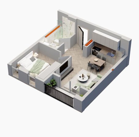 Tirane, shitet apartament 1+1+Ballkon Kati 3, 61 m² 60.700 € (Univers City)