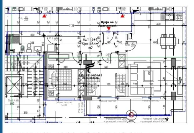 Tirane, shitet apartament 2+1+Ballkon Kati 1, 115 m² 161.600 € (ASTIR)