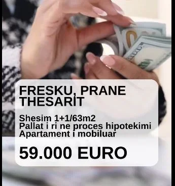 Tirane, shitet apartament 1+1 , 63 m² 59.000 € (Prane Thesarit)