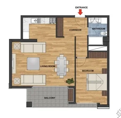 Tirane, shitet apartament 1+1+Ballkon Kati 2, 89 m² 146850 € (Palladium Residence)
