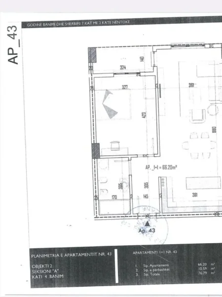 Tirane, shes 1+1 Kati 4, 77 m² 66.808 € (Lidhja e Prizrenit)