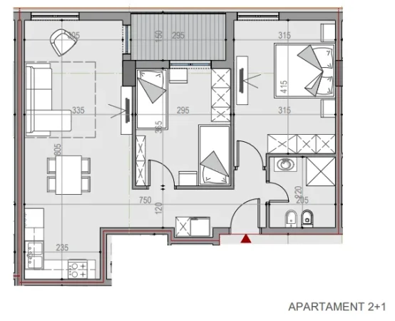 Tirane, shitet apartament 2+1 Kati 6, 87 m² 91.100 € (Univers City)