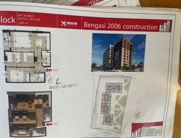 Tirane, shitet apartament 2+1 Kati 4, 104 m² 145.838 € (Porcelan)