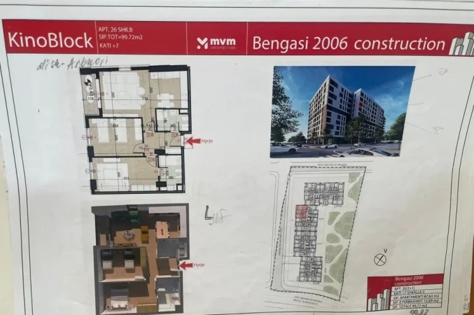 Tirane, shitet apartament 2+1 Kati 7, 100 m² 139.600 € (Porcelan)