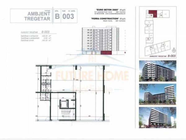 Tirane, shes ambjent biznesi Kati 0, 140 m² 379.000 Euro (Don Bosko)