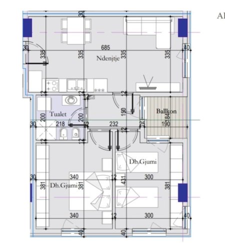 Tirane, shitet apartament 2+1 Kati 3, 84 m² 99.960 € (Nexho Konomi)