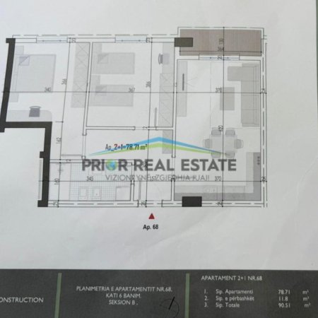 Tirane, shitet apartament 2+1+Ballkon Kati 6, 91 m² 113.138 € (Paskuqan)