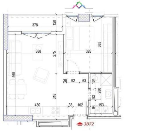 Tirane, shes apartament 1+1+Ballkon Kati 7, 65 m² 63.400 € (UNIVERS CITY)