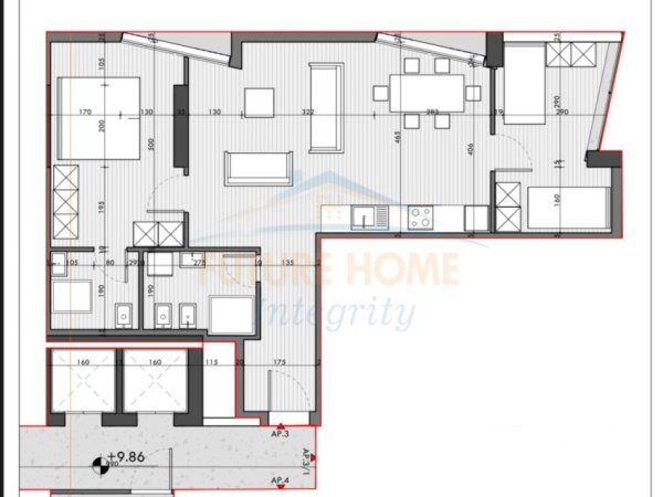 Tirane, shitet apartament 2+1 Kati 2, 105 m² 316.500 € (Ish Ekspozita)