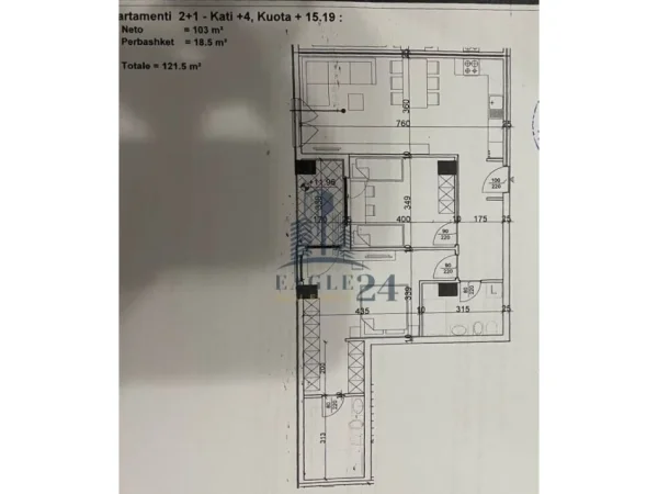 Tirane, shitet apartament 2+1 Kati 4, 121 m² 176.200 € (dritan hoxha)