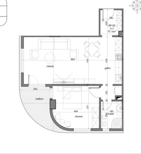 Shitet Apartament 1+1 , 148.000 € Golem