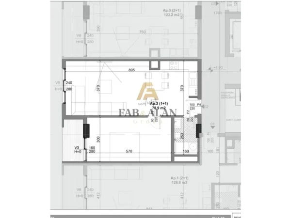 Tirane, shitet apartament 1+1 Kati 1, 79 m² 65.500 € (Kamez, Bulevardi i Ri)
