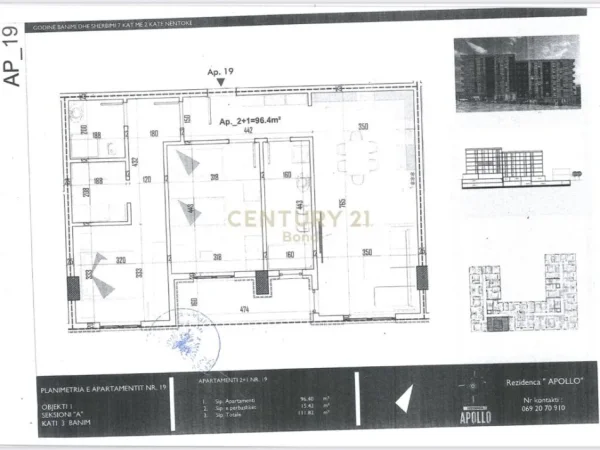 Tirane, shitet apartament 2+1+Ballkon Kati 3, 112 m² 99.000 € (Paskuqan)