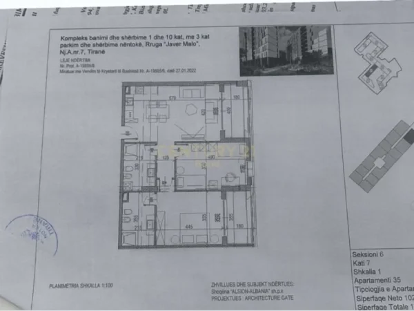 Tirane, shitet apartament 2+1+Ballkon Kati 7, 126 m² 190.000 € (Globe)