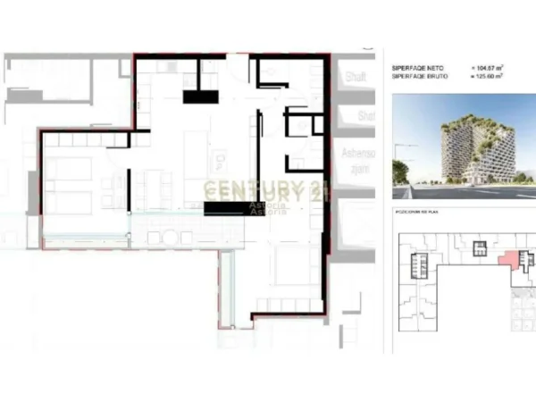 Tirane, shes apartament 2+1+Aneks+Ballkon Kati 10, 126 m² 232.360 € (Rruga Dritan Hoxha Tirana, Albania)