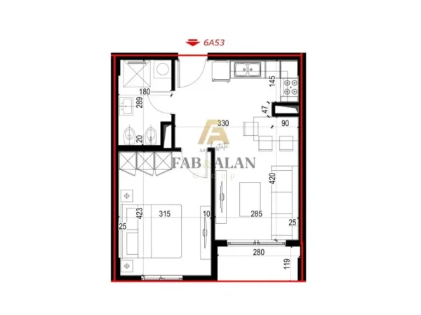 Tirane, shitet apartament 1+1 Kati 5, 57 m² 57.500 € (Univers City, QTU)