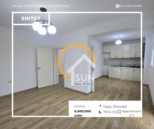 Shkoder, shitet apartament 1+1+Ballkon Kati 4, 72 m² (TEPE, LAGJIA MARK LULA)