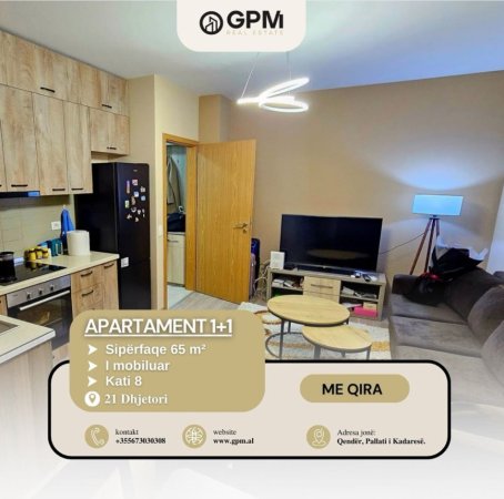 Tirane, jepet me qera apartament 1+1 Kati 8, 65 m² 600 € (21 dhjetori)