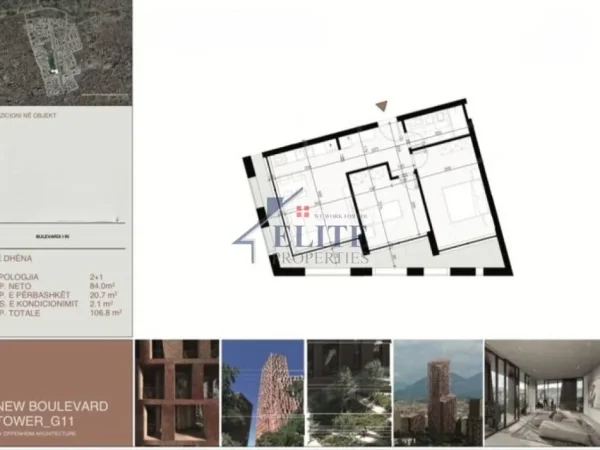 Tirane, shitet apartament 2+1 Kati 5, 107 m² 256.320 € (Tirana New Boulevard Tower)