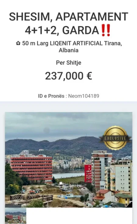 Tirane, shitet apartament Kati 5, 113 m² 237.000 € 