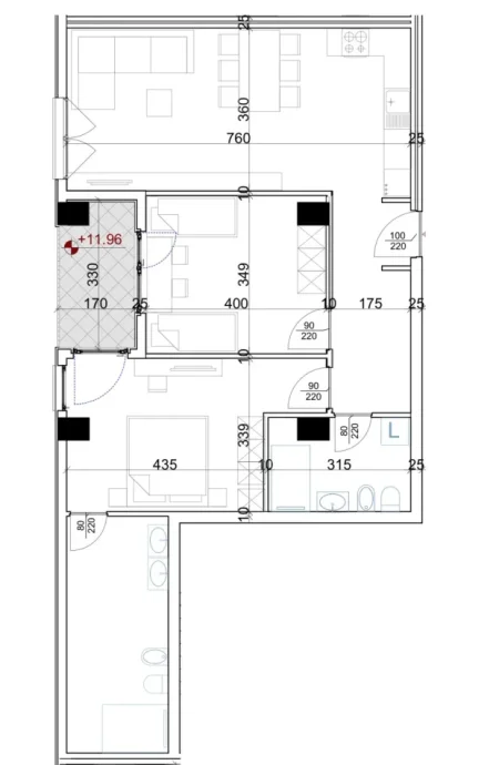 Tirane, shitet apartament 2+1 Kati 1, 123 m² 172.000 € 