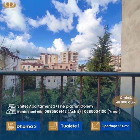 Golem, shes apartament 1+1 Kati 1, 64 m² 48.000 Euro (Golem)