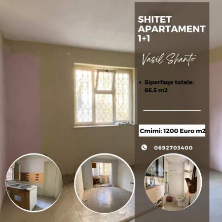 Tirane, shitet apartament 1+1 Kati 2, 66 m²  (Vasil Shanto)