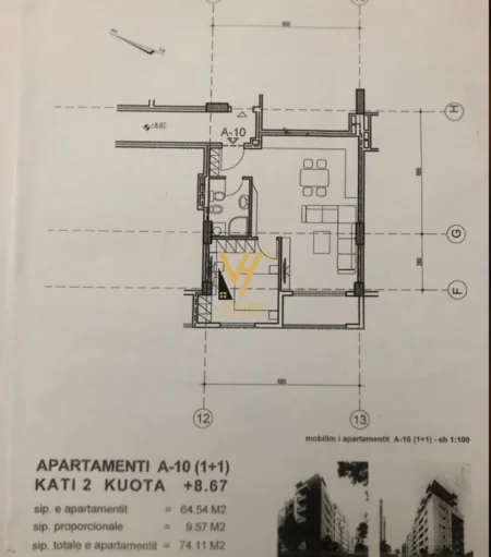 Tirane, shitet apartament 1+1+Ballkon Kati 2, 74 m² 185.000 € (QENDER)