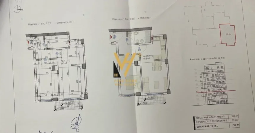 Apartament 1+1+Ballkon Kati 4, 70 m² 248.500 € (RRUGA E KOSOVAREVE)