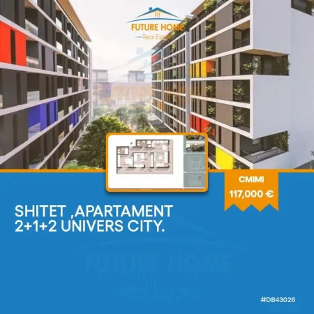 Tirane, shitet apartament 2+1 Kati 8, 128 m² (Univers City)