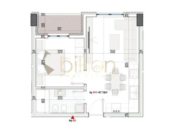Tirane, shitet apartament 1+1+Ballkon Kati 8, 54 m² 68.000 € (Paskuqan, Tirana, Albania)