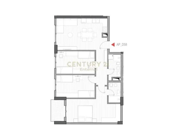 Tirane, shes apartament 3+1+Aneks+Ballkon Kati 5, 121 m² 169.260 € (5 Maji)