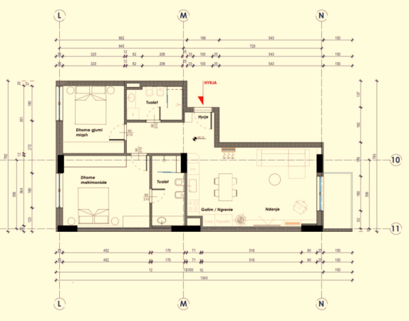 Tirane, shes apartament 2+1+Ballkon Kati 6, 108 m² 204.400 € (Bulevardi i Ri)