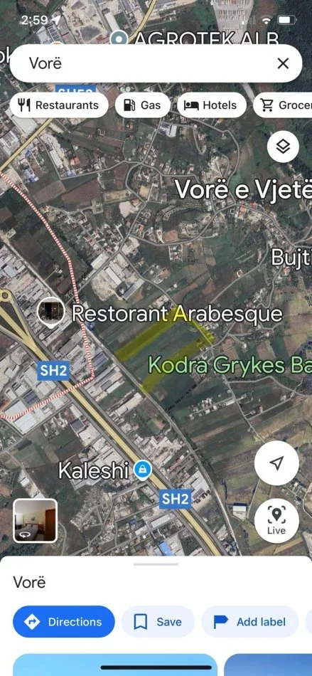 Tirane, shitet toke , 5.512 m² (Vore e Vjeter, Rruga Hasrama)