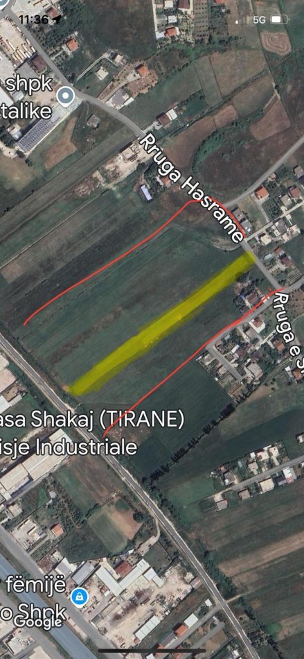 Tirane, shitet toke , 5.512 m² (Vore e Vjeter, Rruga Hasrama)