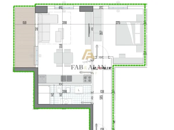 Tirane, shitet apartament 1+1 Kati 1, 81 m² 100.738 € (Instituti Bujqesor)