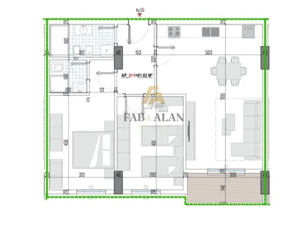Tirane, shitet apartament 2+1+2 Kati 7, 108 m² 135.450 € (Instituti Bujqesor)