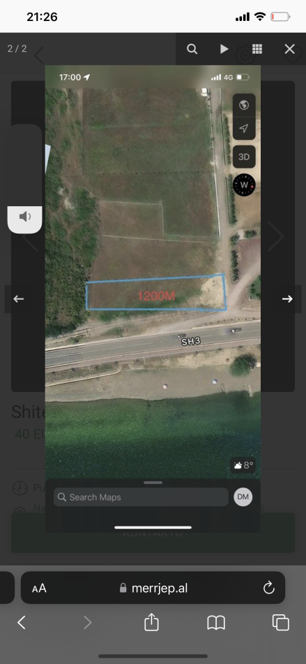 Pogradec, shitet toke bujqesore , 1.200 m² (Nacionale Hudenisht)