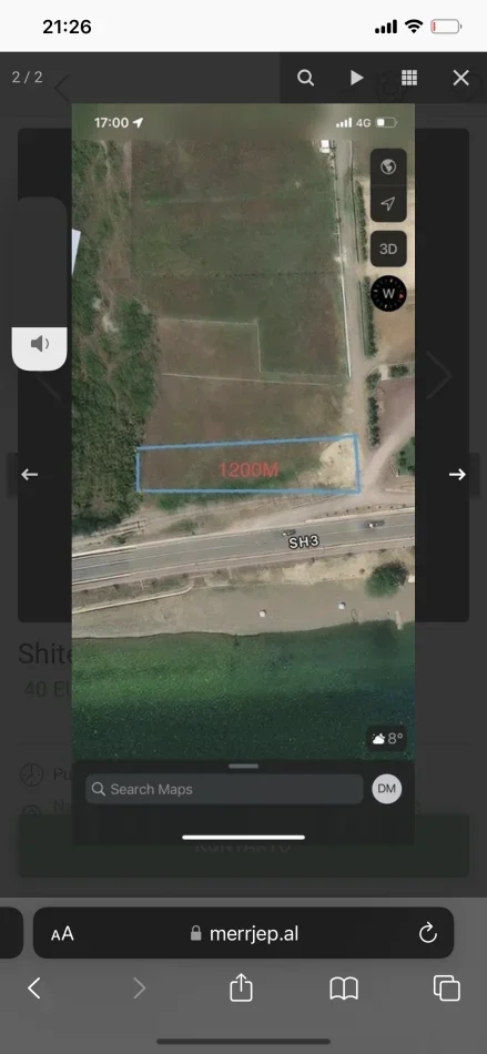 Pogradec, shitet toke bujqesore , 1.200 m² (Nacionale Hudenisht)