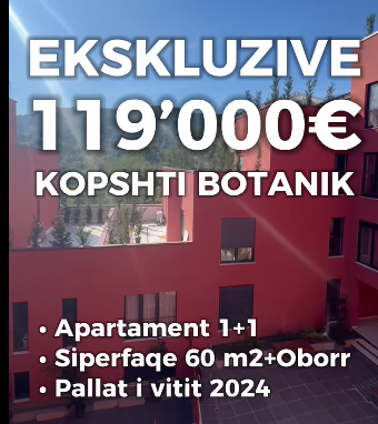 Tirane, shitet apartament 1+1 , 60 m² 119.000 € (Kopshti Botanik)