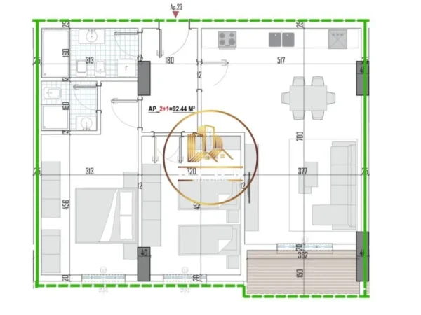 Tipologji apartamentesh 2+1 për shitje (kati i tretë banim) pranë Universitetit Bujqësor, Kamëz!