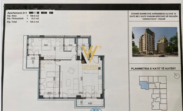 Tirane, shitet apartament 2+1+Ballkon Kati 4, 126 m² 177.000 € (ISH FUSHA E AVIACIONIT)