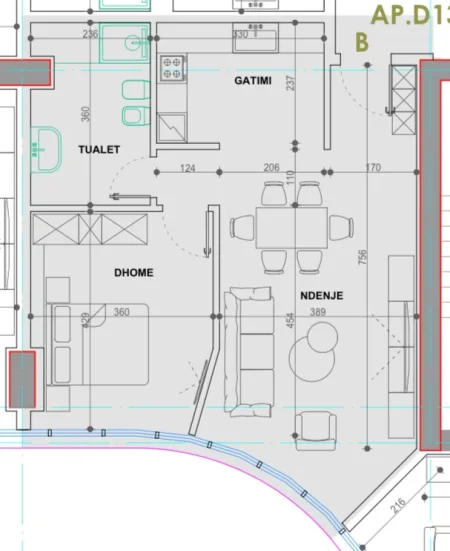 SHITET APARTAMENT 1+1 TE EKSPOZITA  393.040 €