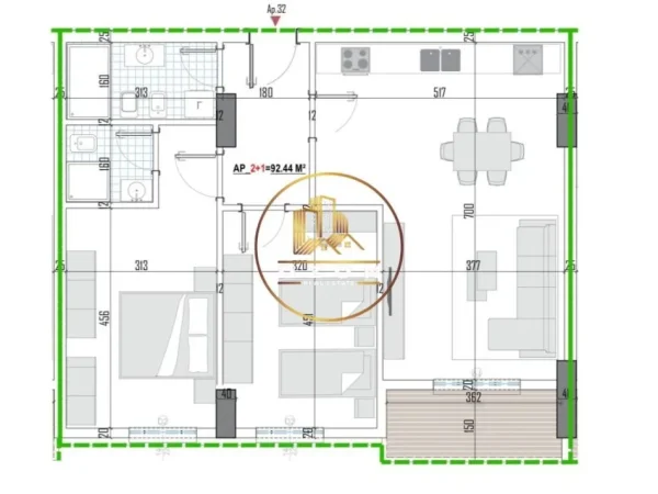 Tipologji apartamentesh 2+1 për shitje (kati i katërt banim) pranë Universitetit Bujqësor, Kamëz!